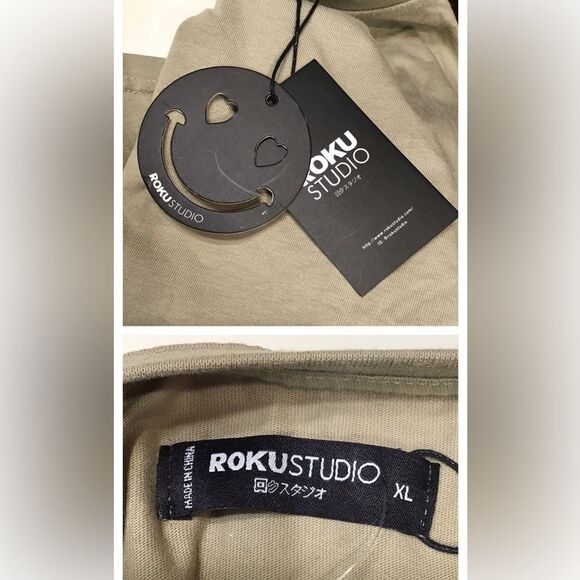 Roku Studio Mens Graphic Tee Sixe XL Dripping Teardrop Skull Short Sleeve Tan - Picture 9 of 12